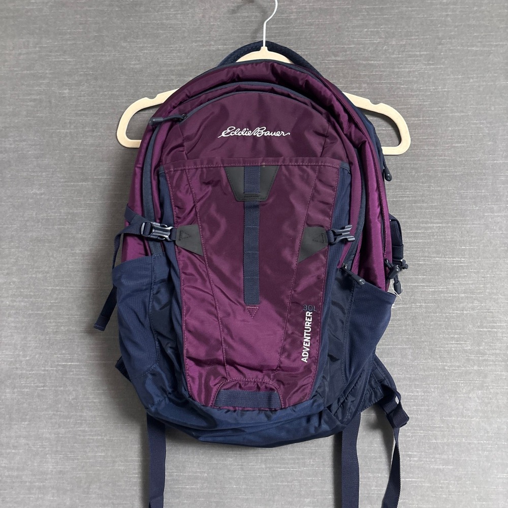 Eddie Bauer Backpack 30L Adventurer Free Cool Air Purple Blue Hiking Daypack
